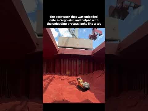 You Won't Believe This Excavator Looks Like a Toy on a Massive Ship!